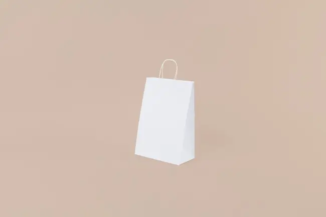 BOLSA 33.5X45X17 C- MANIJA TORNEADA- DOBLE  BLANCO.