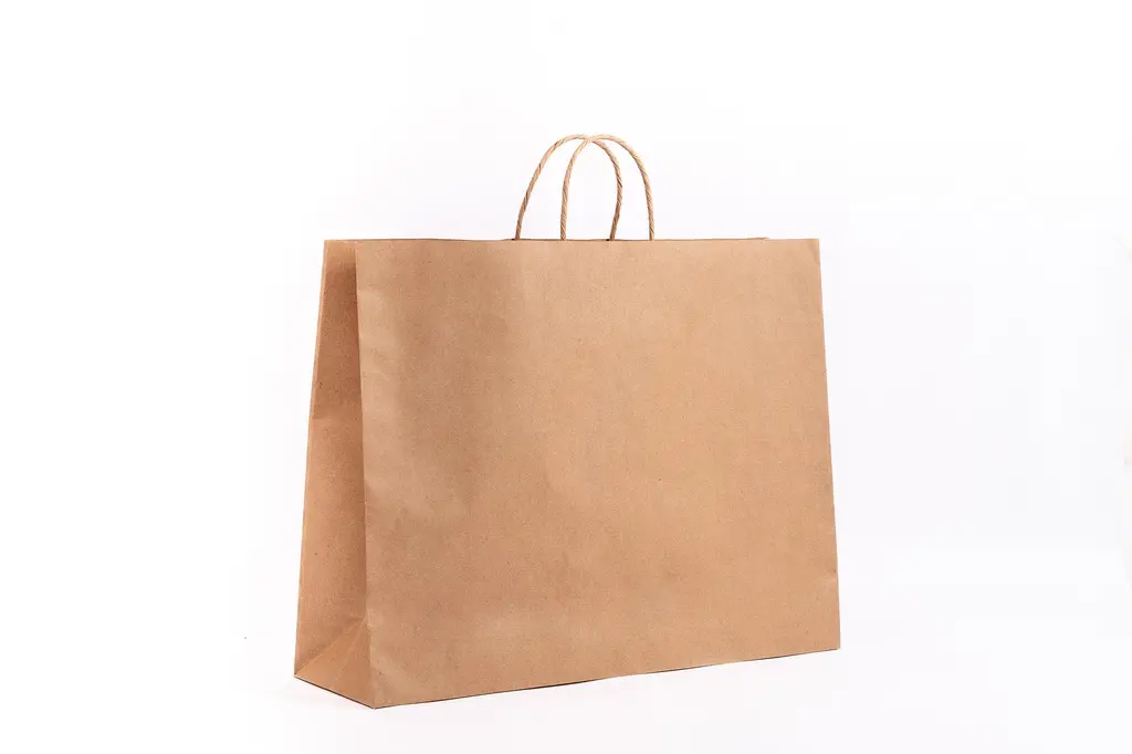 BOLSA 40X27X12 C- MANIJA TORNEADA MARRÓN