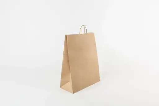 BOLSA 28x40x15 C- MANIJA TORNEADA MARRÓN