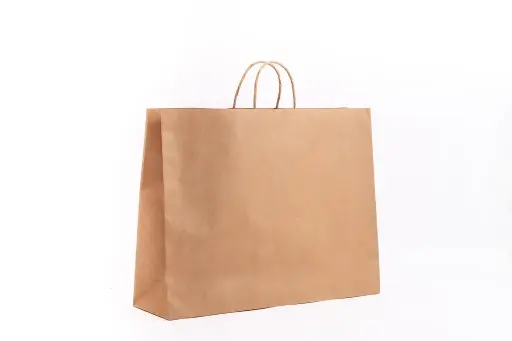 BOLSA 40X27X12 C- MANIJA TORNEADA MARRÓN